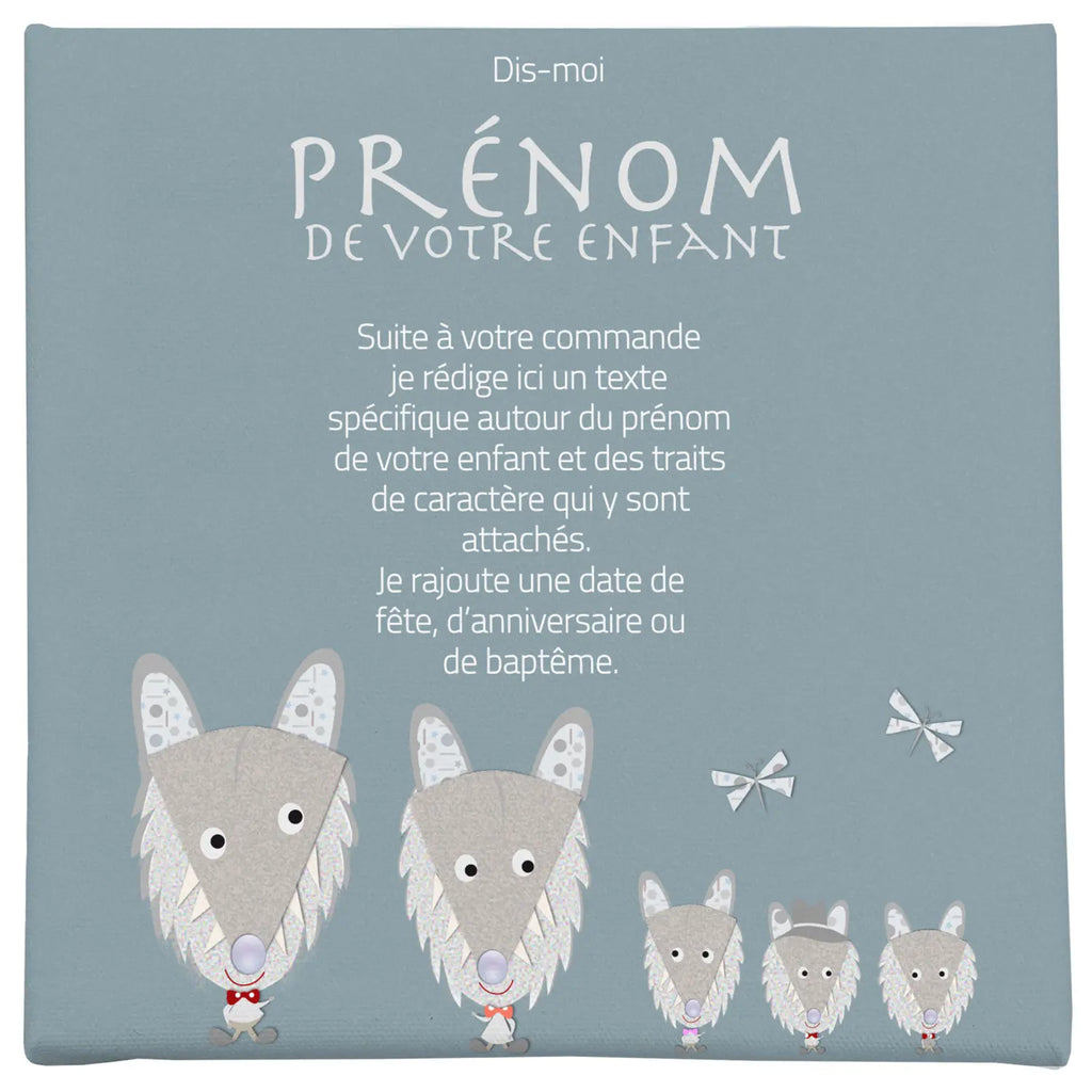 Comment personnaliser la toile prénom thème loup