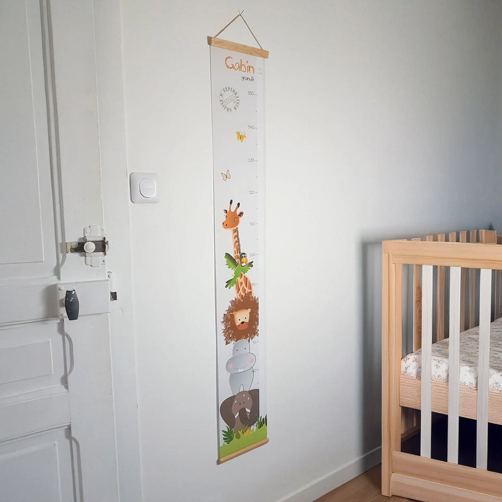 Toise animaux de la jungle pour mesurer et décorer la chambre de votre enfant