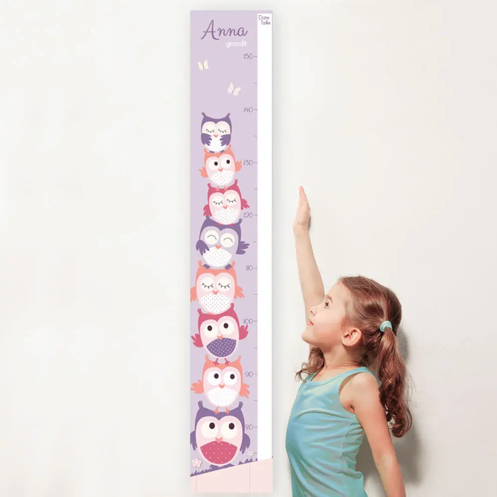 Toise colorées chouettes mauves 