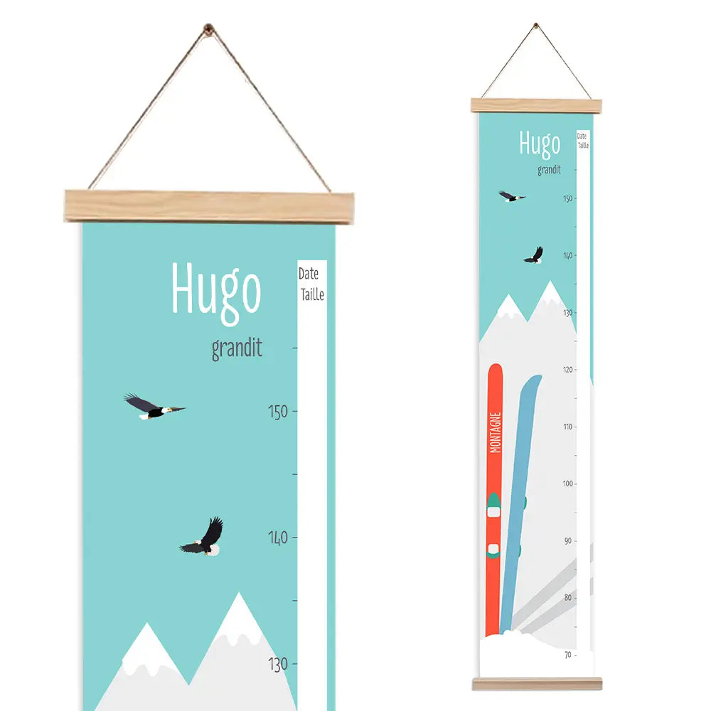 Toise montagne, aigle et ski personnalisée