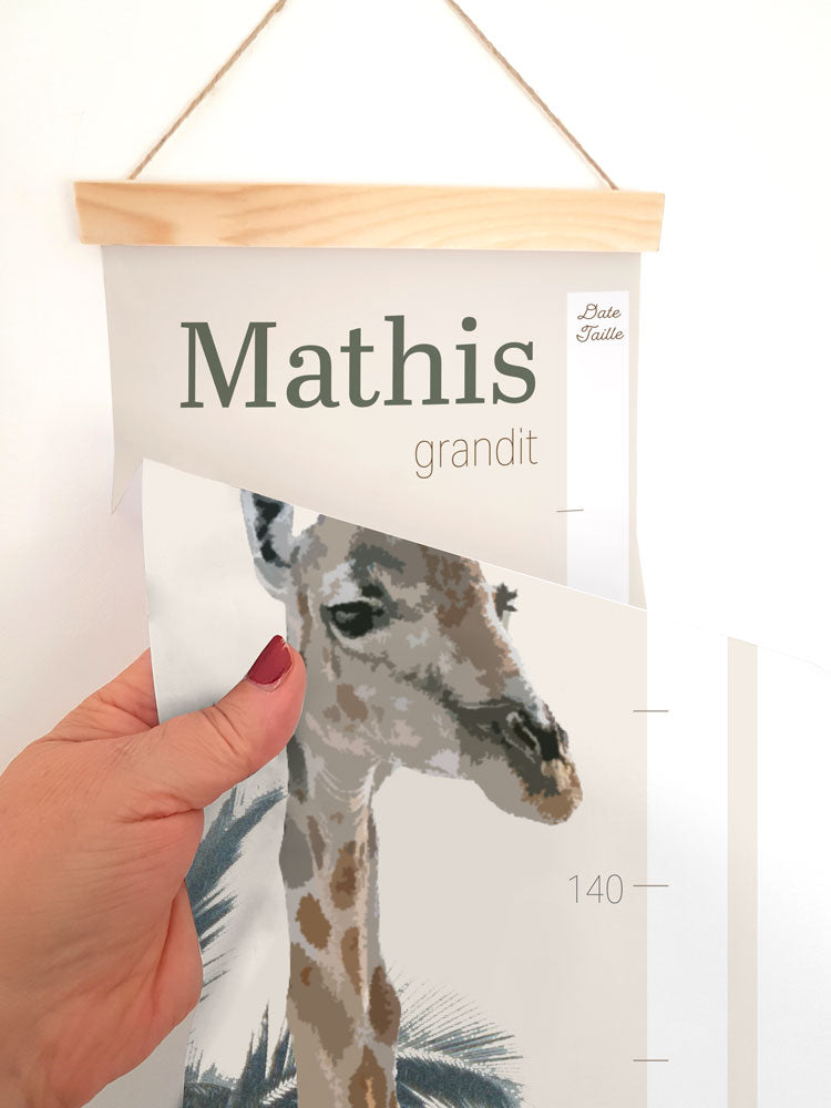 Toise jungle girafe en tissu souple