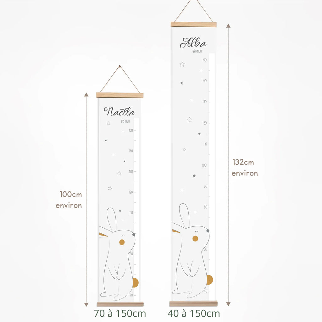 Toise lapin étoiles vendues en deux formats