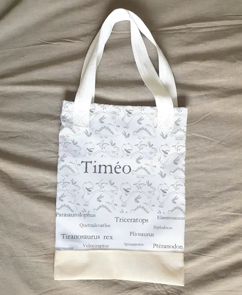 Tote bag personnalisé et motif dinosaures