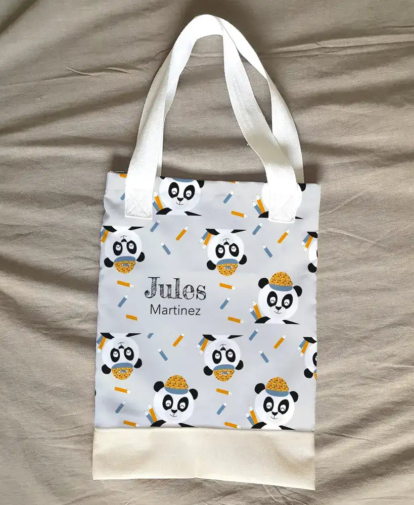 Tote bag personnalisé et motif panda