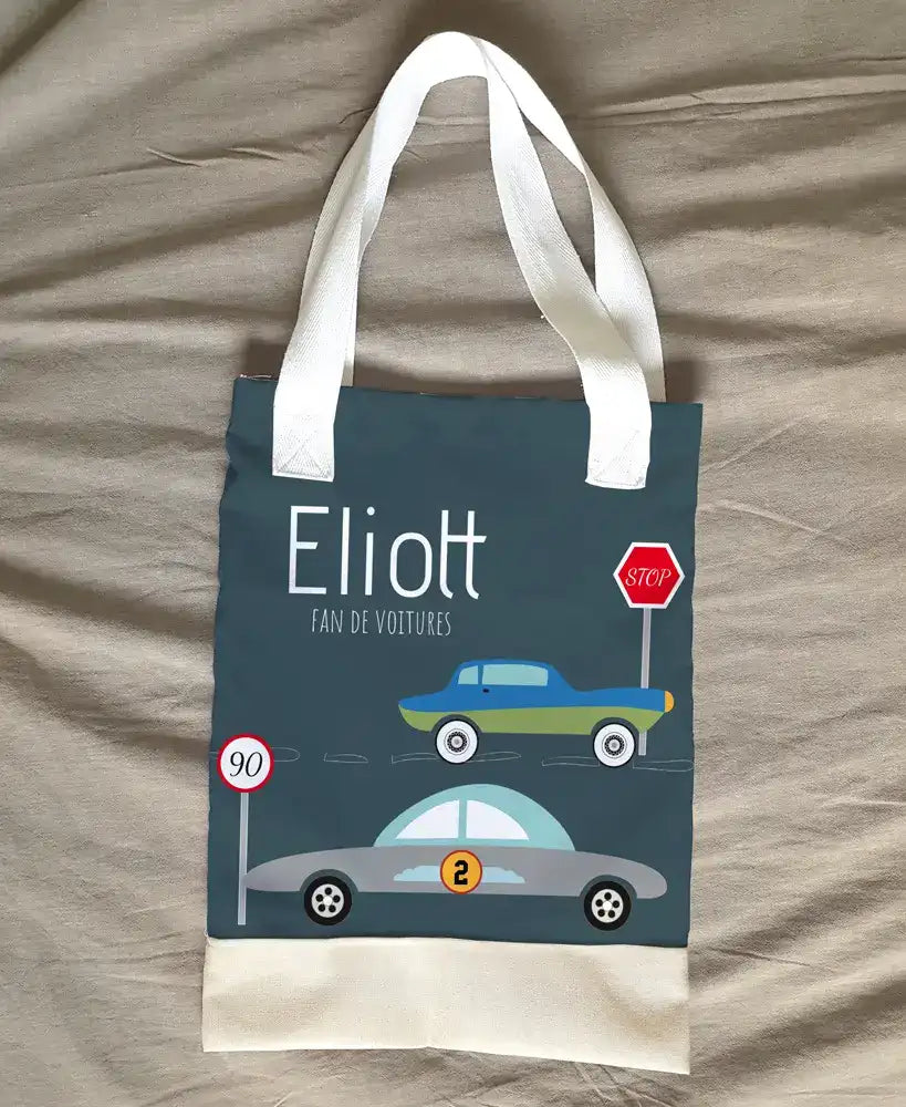 Tote bag personnalisé avec voitures sportives