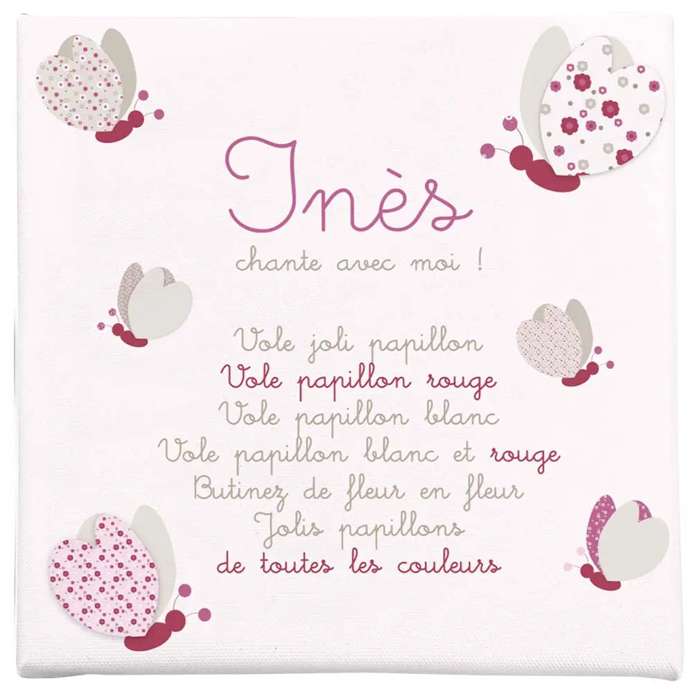 Décor comptine vole joli papillon pour bébé fille