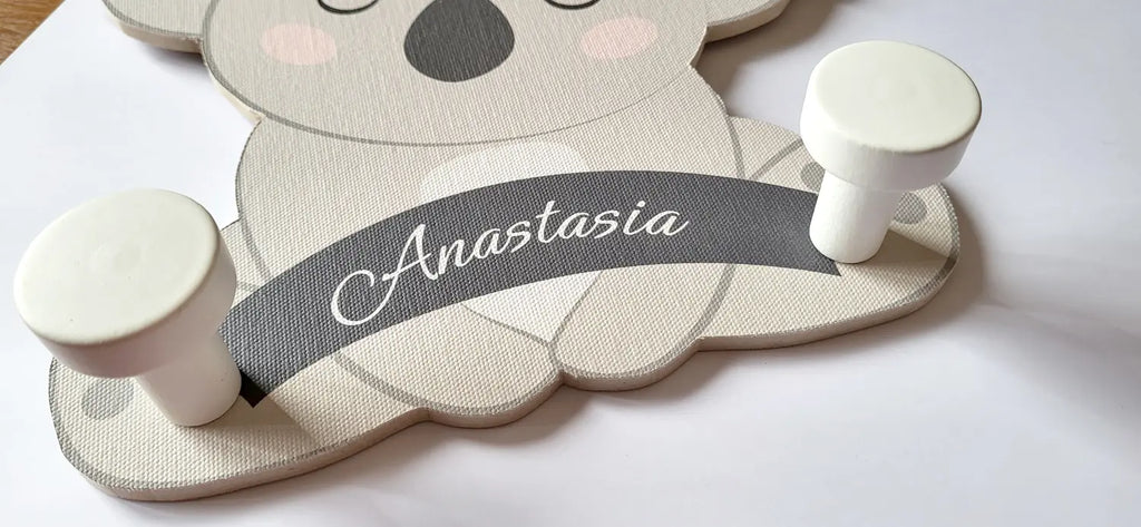 Patères solides en bois blanc du portemanteau enfant koala