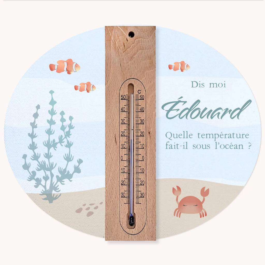 cadre thermomètre thème mer et poissons clown