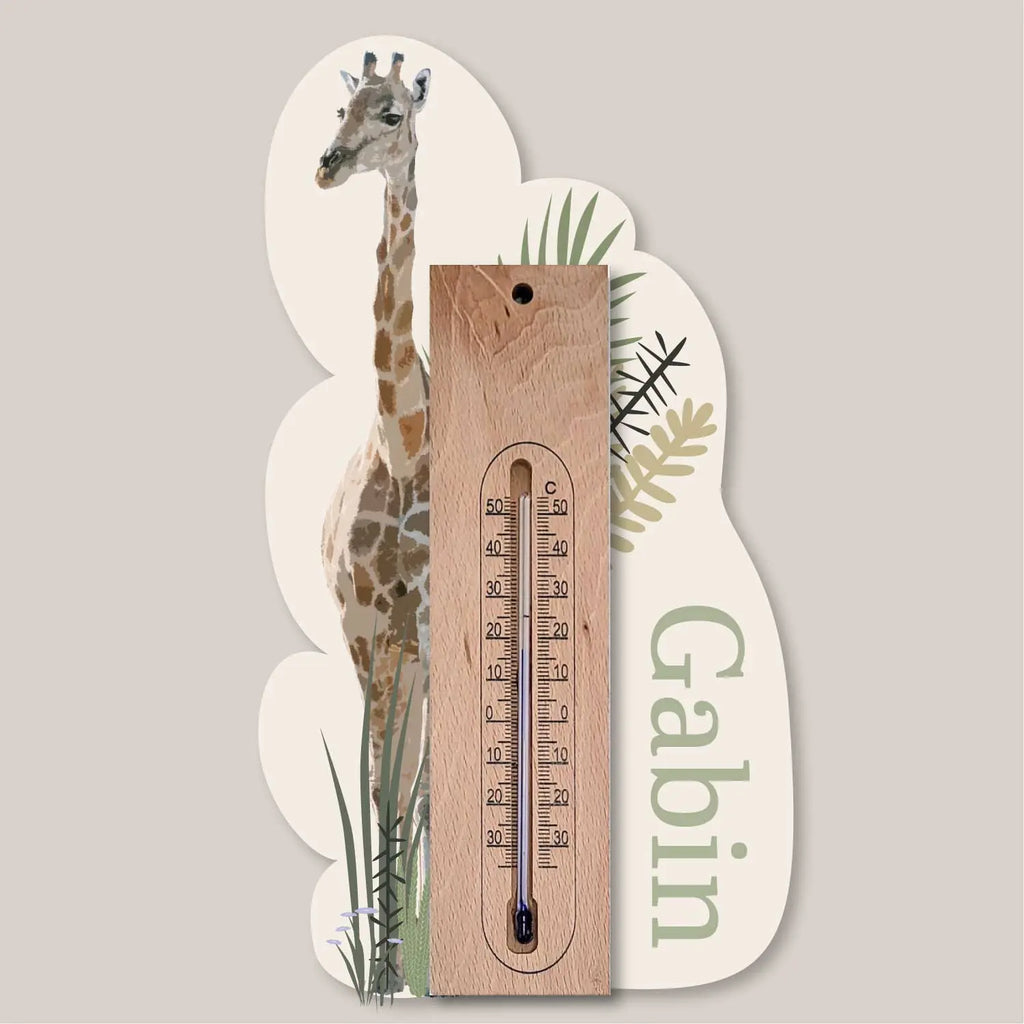 Cadre thermomètre personnalisé - Thème jungle pour chambre bébé