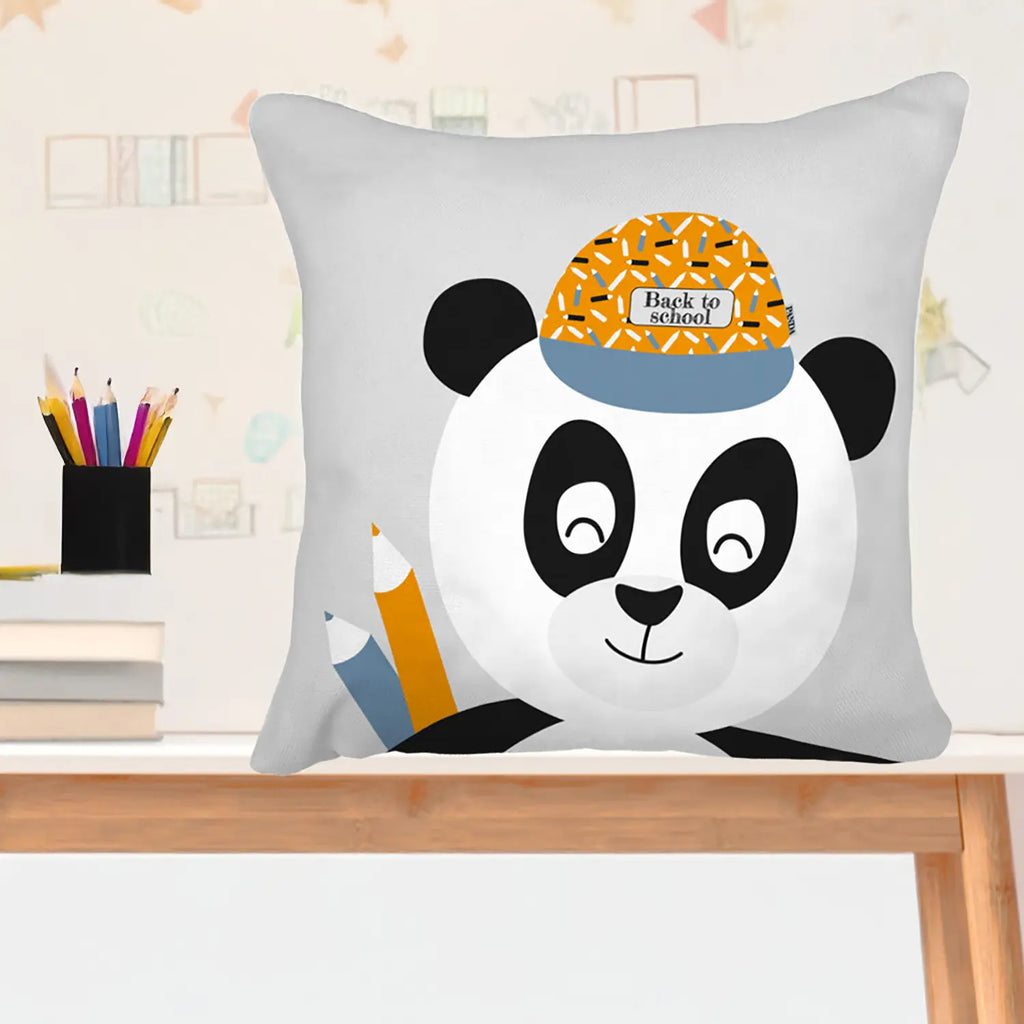 Coussin bébé panda personnalisé pour aller à l'école