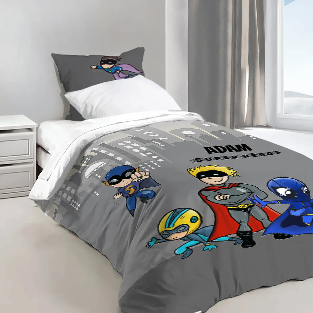 Housse de couette personnalisée super héros