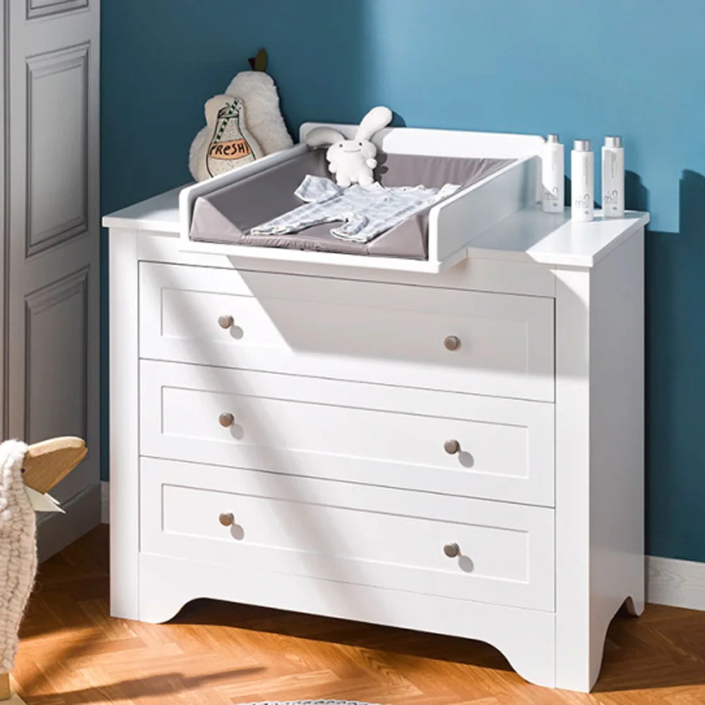 plan à langer sur commode select blanche