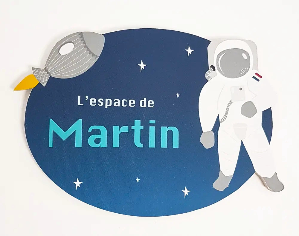 Plaque prénom vaisseaux au milieu de l'espace