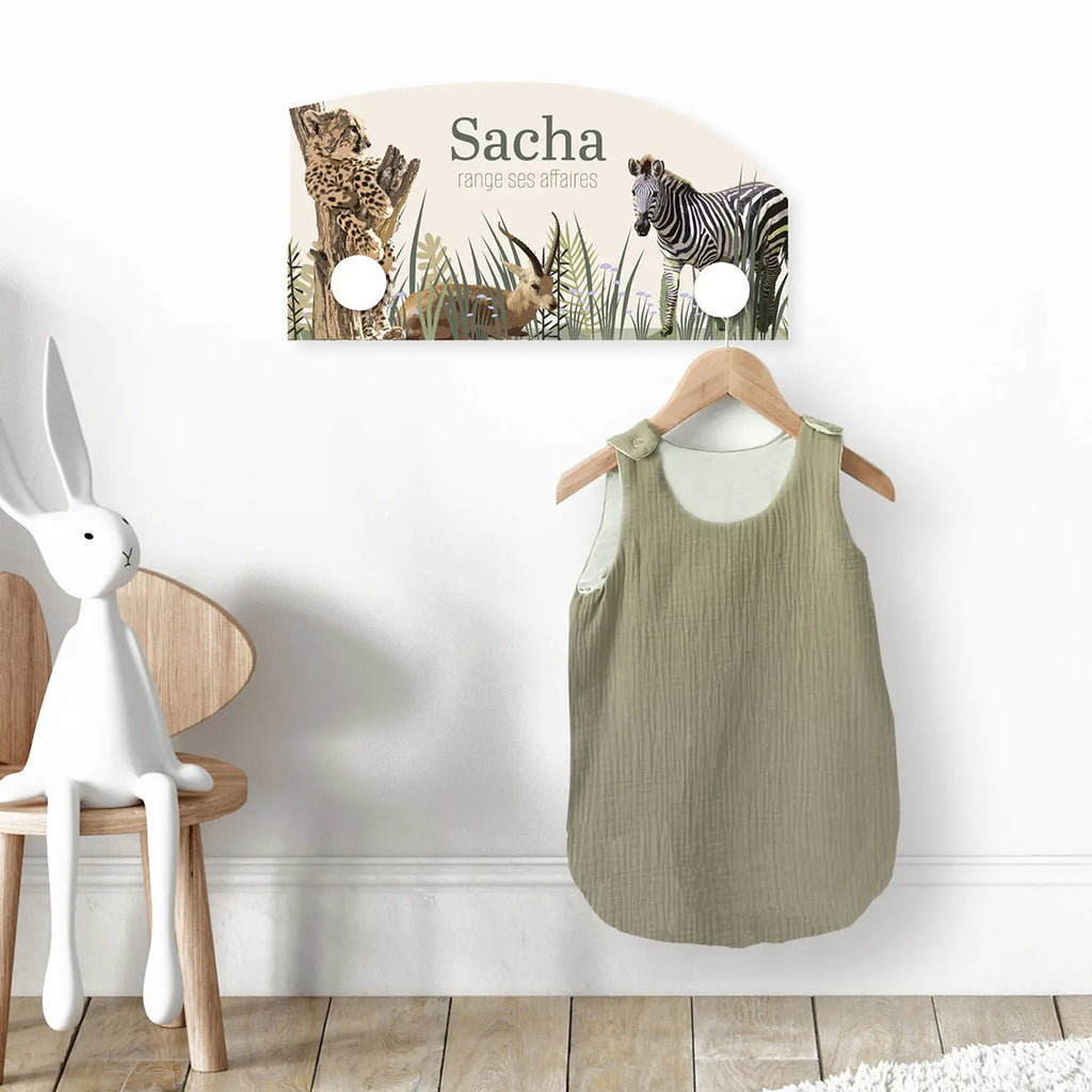 Porte manteau animaux jungle personnalise