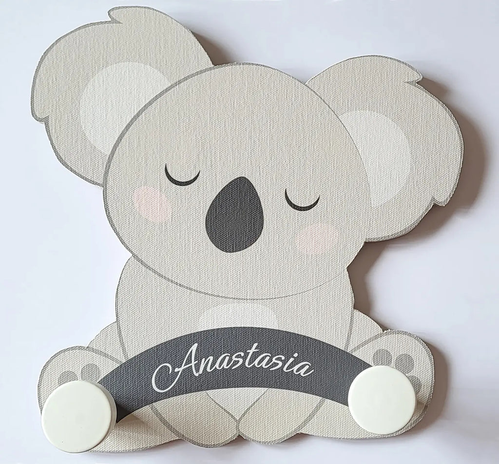 Portemanteau chambre bébé personnalisé avec prénom – design koala