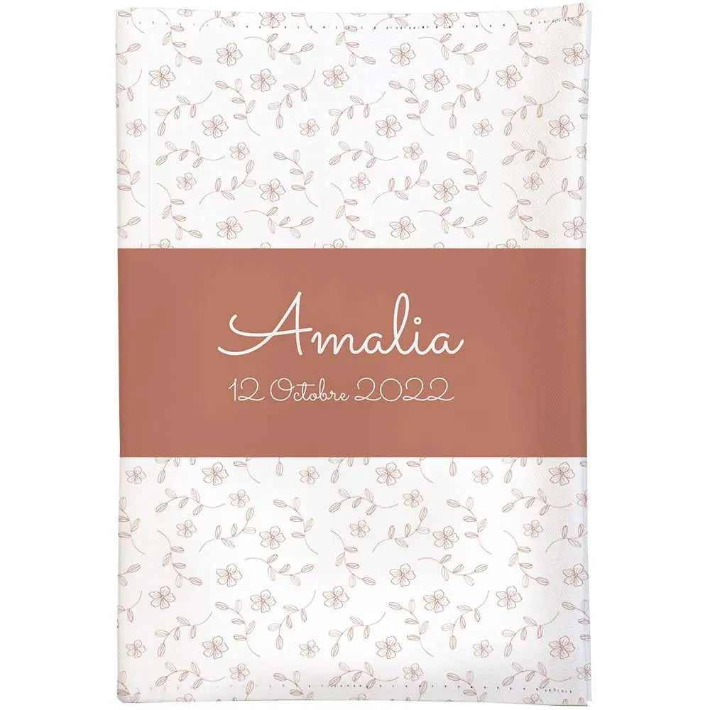 Protège carnet de santé personnalisé terracotta