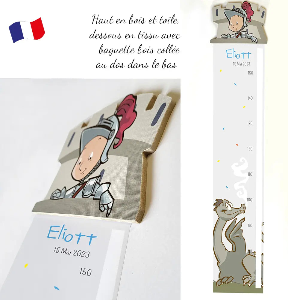 toise murale chevalier dragon personnalisée
