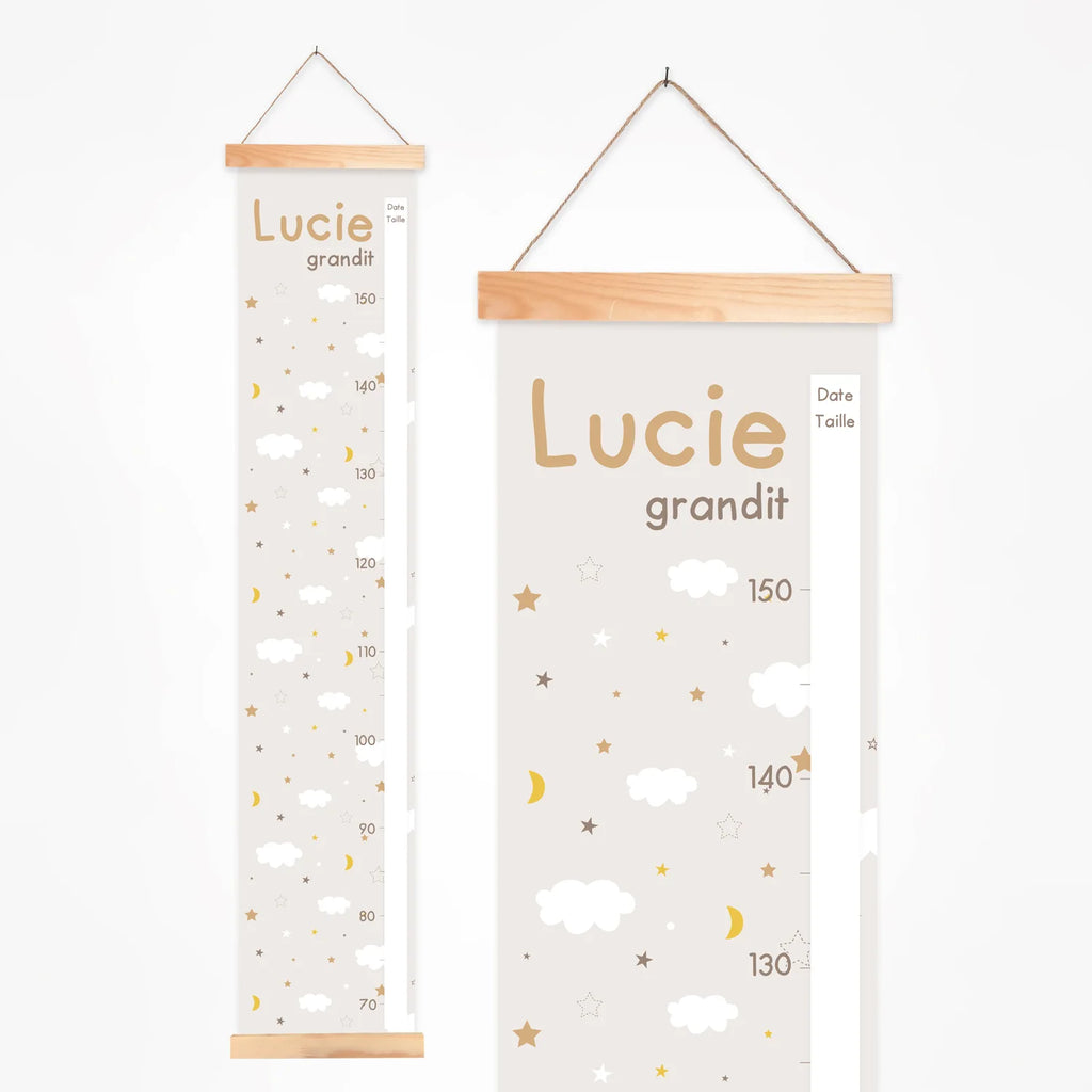 Toise tissu personnalisée nuage et étoile