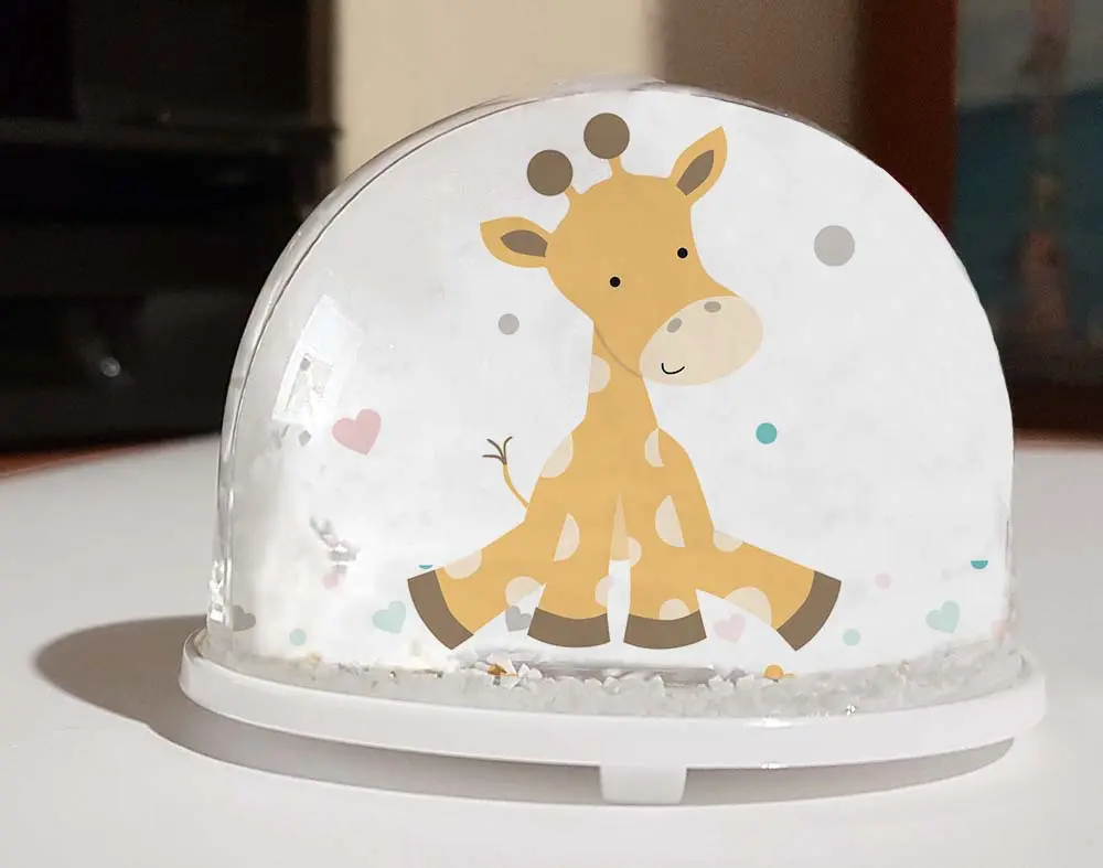 Boule à neige personnalisée du bébé girafe