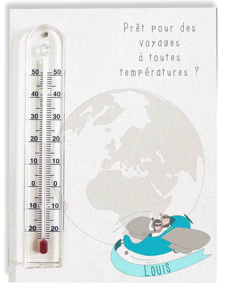 thermomètre chambre bébé personnalisé / thermomètre chambre enfant  personnalisé / cadre thermomètre / hauteur 30cm. thème MOUSTACHAT
