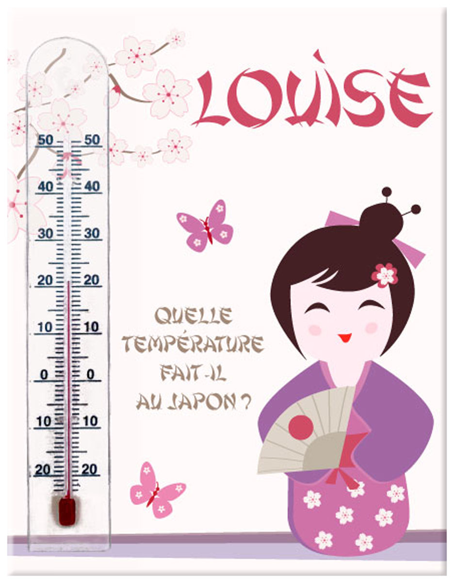 Cadre thermomètre poupée kokeshi