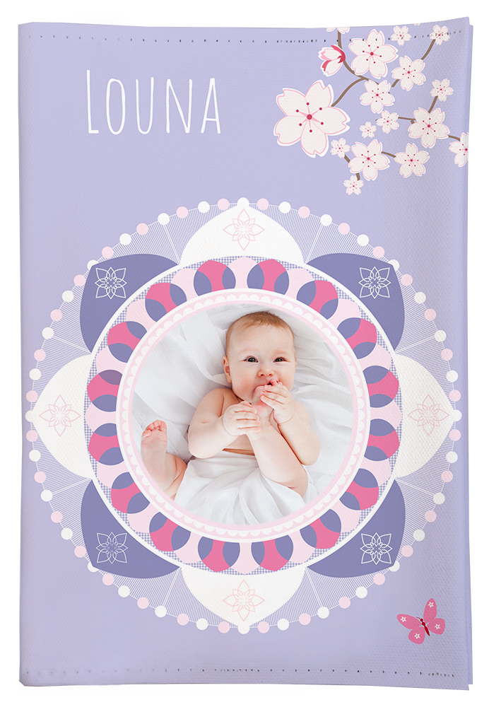 Carnet de santé avec photo et prénom pour bébé thème mandala