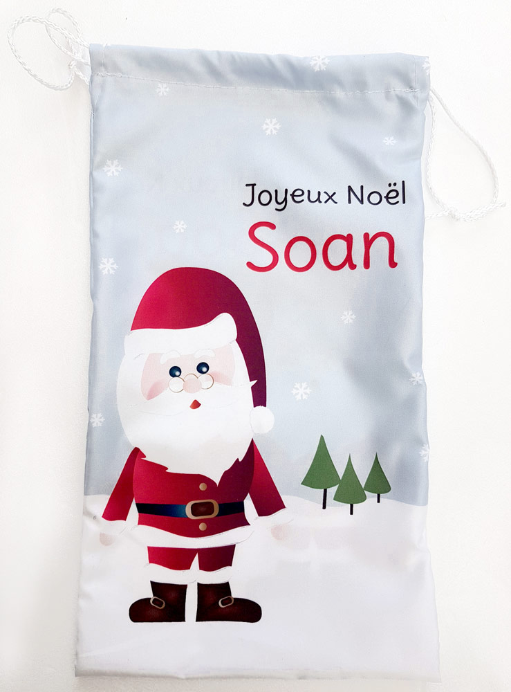 Hottes de Noël en tissu personnalisable format 30x45cm