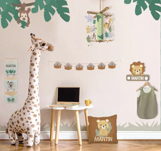 Adorable déco de chambre bébé sur le thème safari