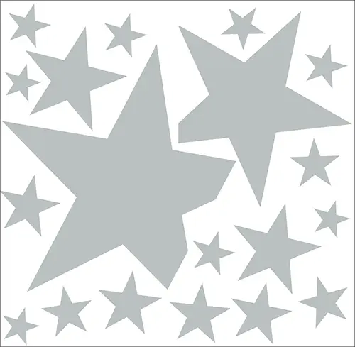Planche de stickers étoiles grises pour habillage fenêtre