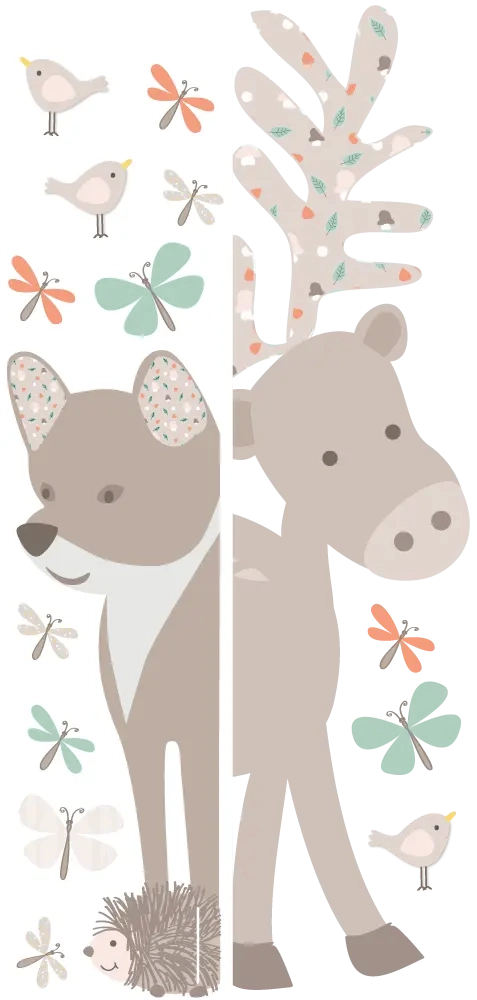 Stickers animaux de la forêt pour remplacer les rideaux