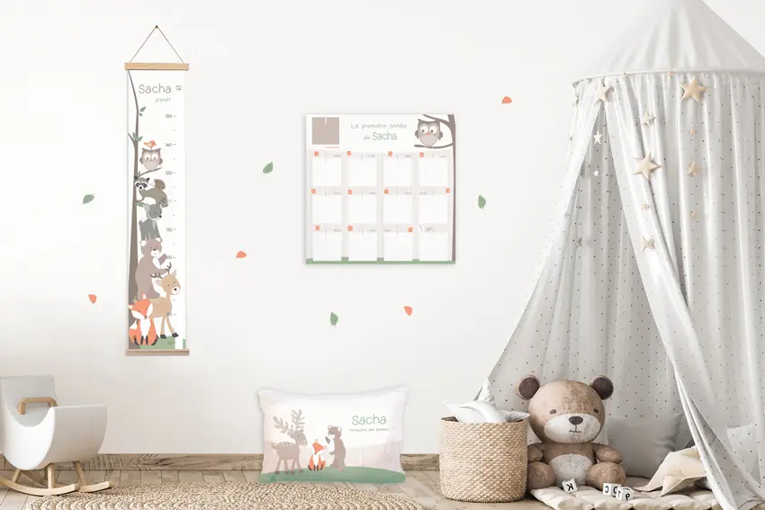 Déco chambre bébé mixte thème animaux de la forêt