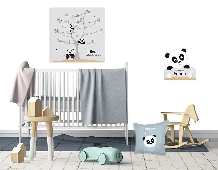 Une déco de chambre bébé sur le thème des pandas