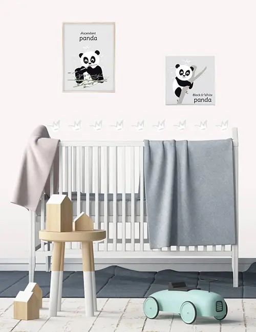 Déco panda pour déco de chambre bébé mixte