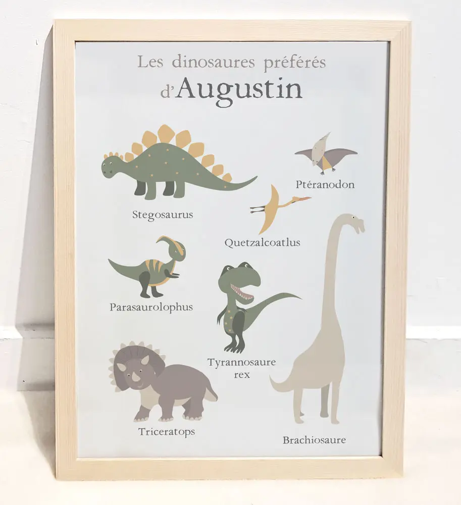 Affiche personnalisée des dinosaures