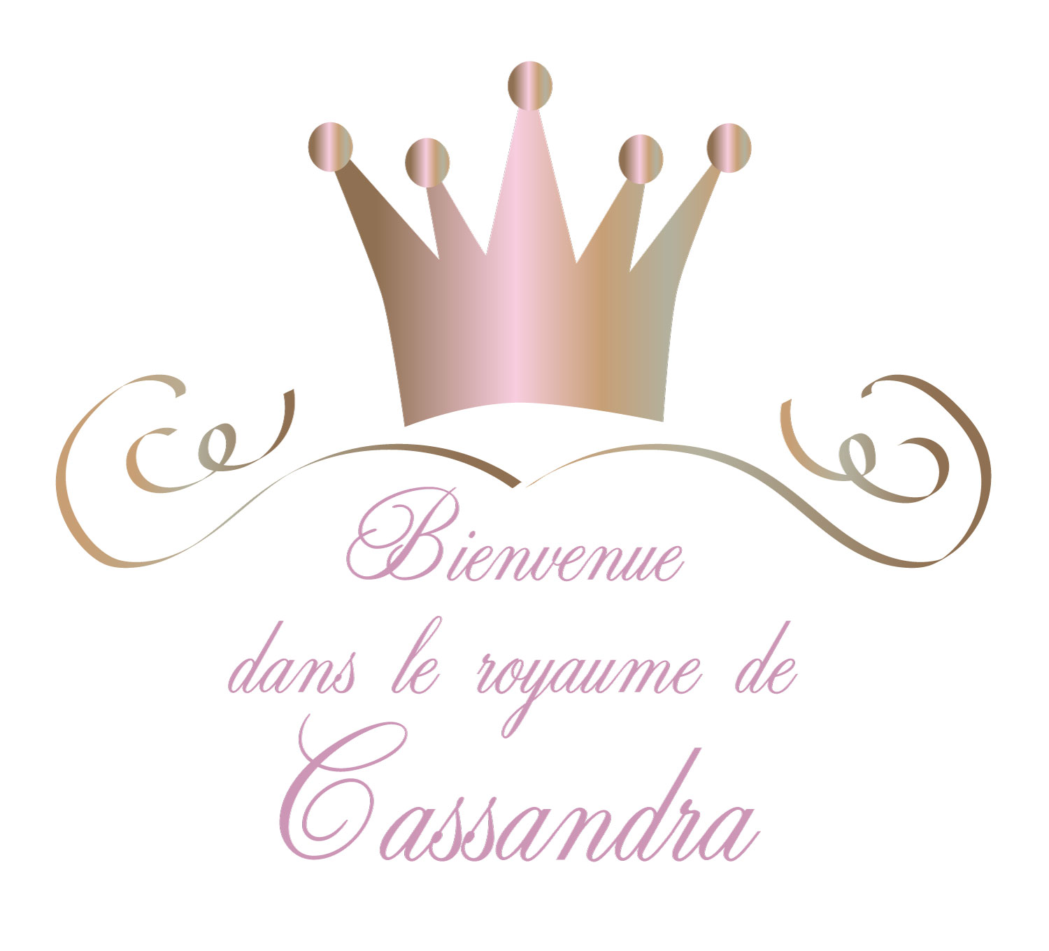 Sticker personnalisé avec couronne pour petite princesse