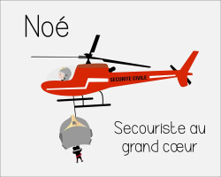 Toile prénom sauvetage en hélicoptère