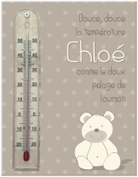 Thermomètre mural ourson pour chambre bébé