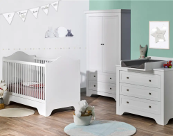 Lit, armoire et commode blancs SELECT pour chambre bébé