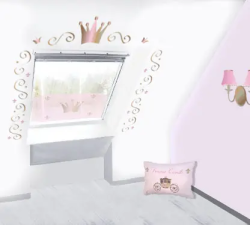 Deco fenêtre de toit pour une chambre de princesse