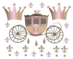 sticker décoratif pour chambre de princesse avec carrosse