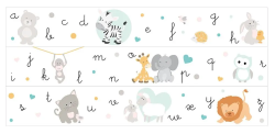 frise et ses bébés animaux pour apprendre l'alphabet