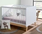 Lit bébé transformable en petit lit HARMONIE blanc et bois
