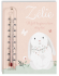 Cadre thermomètre de l'adorable lapin bohême